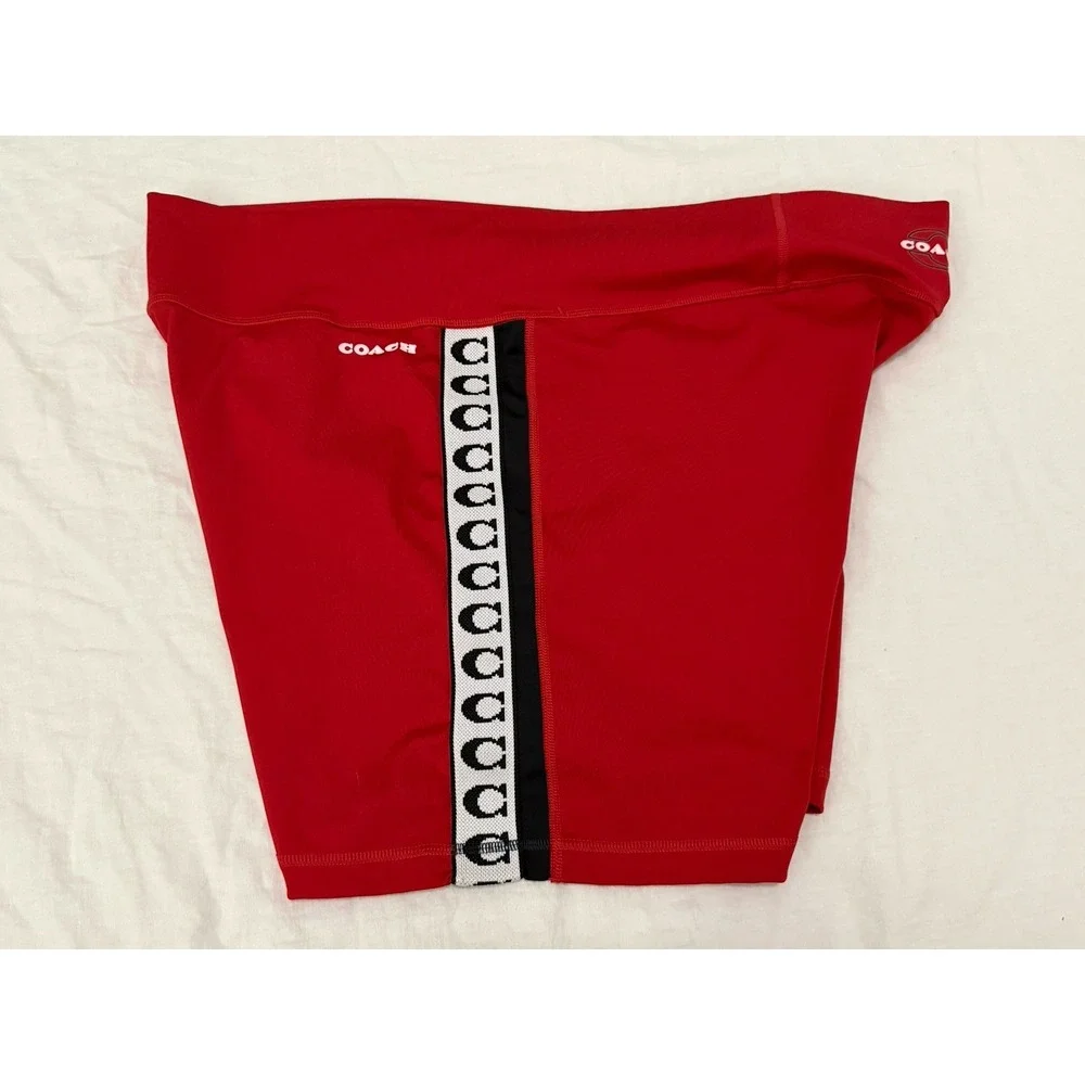 Coach Women's Signature Red Bike Shorts Sz XL Authentic Limited Run Polyester